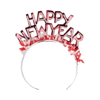 Haarband Happy New Year Rood Voor Volwassenen - Diadeem Hoofdband Happy Newyear