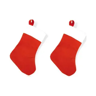 2x Rode Mini Kerstsok 32 Cm - Relatie Geschenken - Voordelige Kerstsokken
