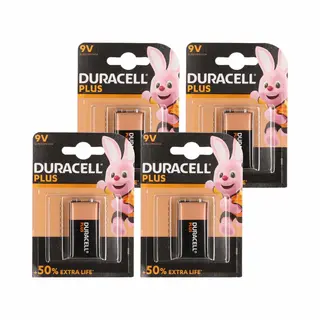 4x Duracell Batterij 9 Volt Blok - Batterijen - High Energy / 9V Blokken
