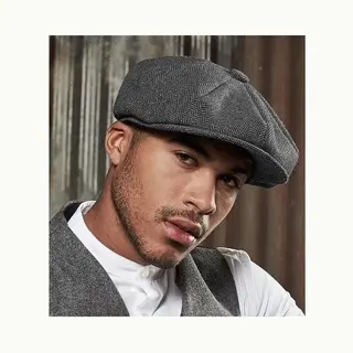 Beechfield Bakkerspet/flatcap Donkergrijs Voor Heren - Maat L/Xl - Antraciet Grijze Pet
