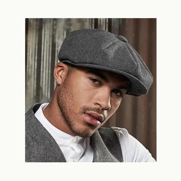 Beechfield Bakkerspet/flatcap Donkergrijs Voor Heren - Maat L/Xl - Antraciet Grijze Pet thumbnail