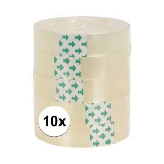 Plakband Rol - 10x - Voor In Plakbandhouder - Transparant - 1.2 Cm X 33 M - Tape