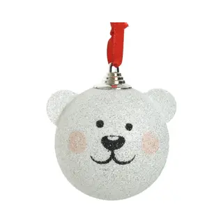 Decoris Kerstboomversiering 1x Ijsberen Kerstballen 8 Cm Kunststof - Kerstversiering/kerstdecoratie