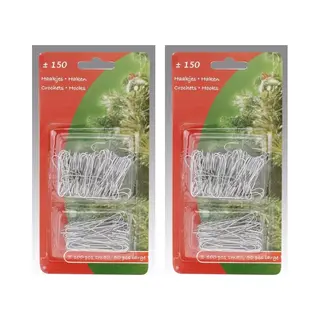 Kerstbalhaakjes - 300 Stuks - Zilver - Kerstboom Decoratie - Kerst Versiering Materiaal