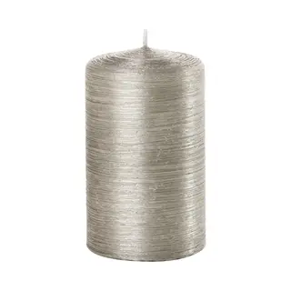Enlightening Candles Cilinderkaars/stompkaars - Zilver - 6 X 10 Cm - 25 Branduren - Sfeerkaarsen - Kaarsen - Woondecoraties