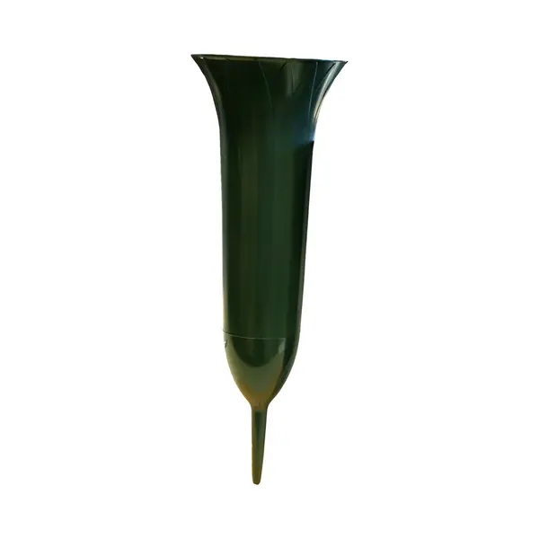 Grafvaas Kunststof - Groen - H37 Cm - Grafdecoratie - Bloemenvaas Voor Herdenkingsplaats/kerkhof thumbnail
