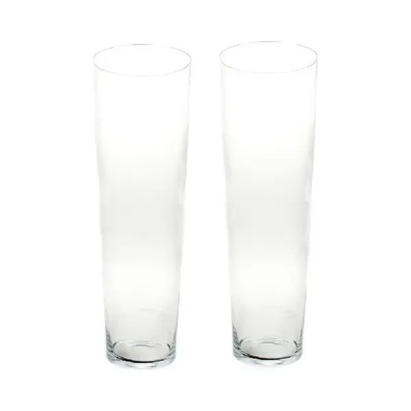 Bellatio Flowers & Plants Conische Bloemenvaas Glas - 2x - H60 Cm - Glazen Bloemenvaas Taps Lopend - Decoratieve Boeketten Vazen thumbnail