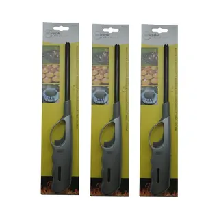 Benson Gas/bbq/keuken/kaarsen Aanstekers Van 27 Cm - 3x Stuks - Storm Proof - Kinderslot