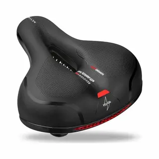 Voltano Fietszadel Met Gelpads - Zwart/Rood - Uitsparing - Zadelvering - Unisex - Inclusief Zadelstrop