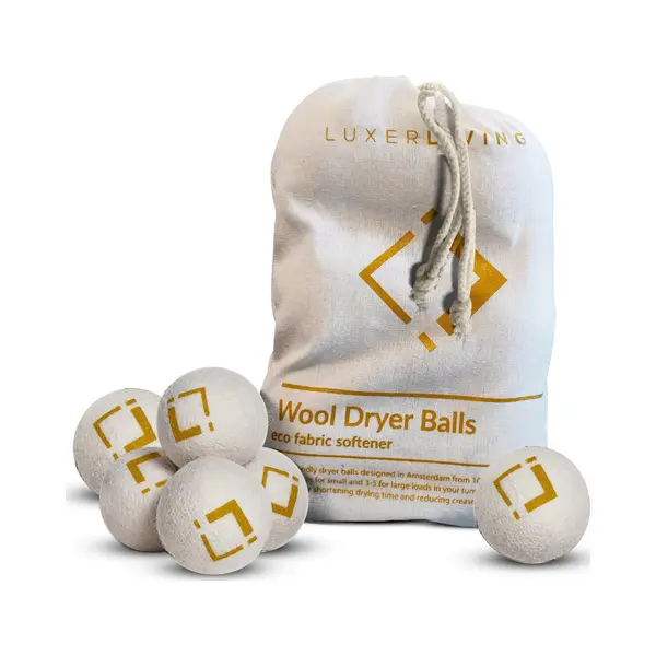 LuxerLiving 6x Drogerballen Xl Van Wol - Wasverzachter - Voor Wasmachine En Wasdrogers - Dryer Balls - Wasbol 100% Wol thumbnail