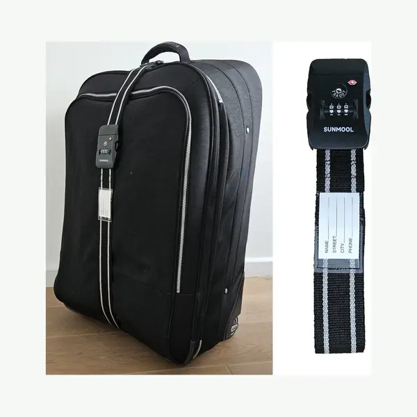 Sunmool Kofferriem Met Tsa Cijfer Slot - Bagage Riem - Luggage Strap - 200 Cm - Zwart - 1 Stuk thumbnail