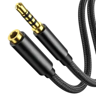 Qost - Audio Verlengkabel - 1, 5 Meter - Female To Male - Aux / 3, 5 Mm - Mini Jack Headset Stereo Kabel - Verlengsnoer