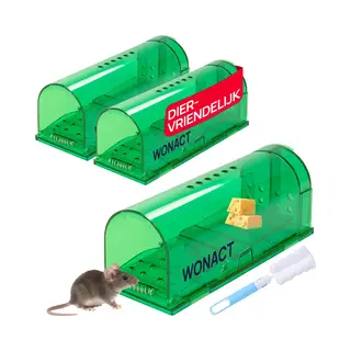 Wonact Diervriendelijke Muizenval Voor Binnen & Buiten - 3 Stuks - Muizenvallen - Muizenverjager - Mouse Trap - Muizengif Alternatief - Met