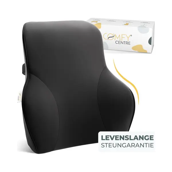 ComfyCentre Rugkussen Xl - Ergonomisch Lendensteun - Hypoallergeen Zwart thumbnail
