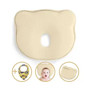 BabyIQ Baby Iq Baby Hoofdkussen - Geel - Incl Extra Slabbertje En Beschermhoes