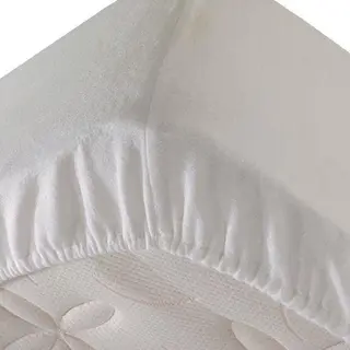 Princessmatrassen Comfortabele Zachte Molton Hoeslaken - Rondom Elastiek - Lits-Jumeaux- 200x200+40cm Hoekhoogte-Wit- Voor Boxspring-Waterbed