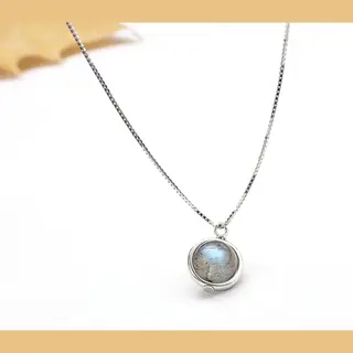 WiseGoods - Zilveren Ketting Met Hanger - Boho - Labradoriet - Natuurlijke Steen - 925 Sterling - Hanger Met Steen - Dames