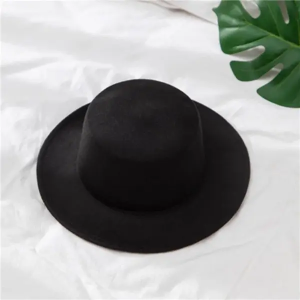 WiseGoods Luxe Fedora Hoed - Zomer Hoed - Hoedje - Cadeau - Hoeden - Hoedjes - Kleding Accessoires - Zomerhoed - Dames - Zwart thumbnail