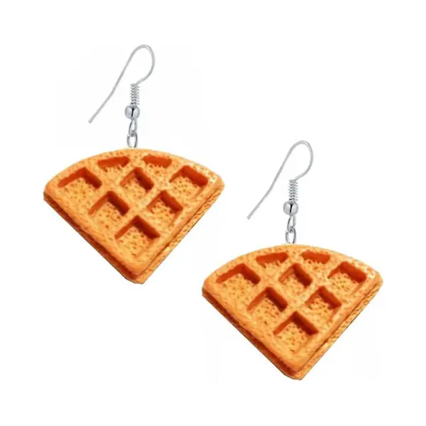 Fako Bijoux® - Oorbellen - Bakkerij - Wafels -24x38mm thumbnail