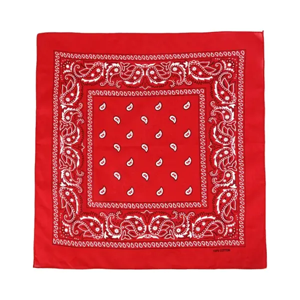 Fako Fashion - Bandana - Hoofddoek - Mondbescherming - Zakdoek - Boerenzakdoek - Sjaal - Paisley - Rood thumbnail