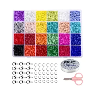 Fako Bijoux® - Diy Kralen Set - Glas Zaad Kralen - Glaszaad - Glaskralen - Sieraden Maken - Hobby - Kralenset - Kralendoos - 2mm - 19200 Stuks
