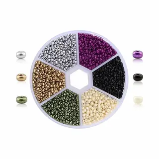 Fako Bijoux - Diy Kralen Set - Glas Zaad Kralen - Glaszaad - Glaskralen - Sieraden Maken - 2mm - 7000 Stuks - Donker