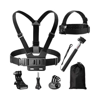 Yono Accessoires Set Geschikt Voor GoPro Hero 13 12 11 10 - Chest Mount - Stick - Hoofdband - Tas
