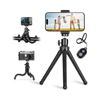 Yono Tripod Smartphone Flexibel - Statief Met Afstandsbediening Voor Telefoon En Camera - Zwart
