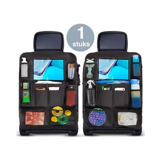 ForDig Auto Organizer 1 Stuks - Tablet Houder Auto - Autostoelbeschermers - Autostoel Organizer Voor Kinderen - Universeel - Zwart