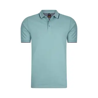 Mario Russo Polo Shirt Edward - Polo Shirt Heren - Poloshirts Heren - Katoen - Smoke Blauw