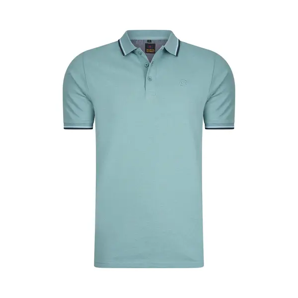 Mario Russo Polo Shirt Edward - Polo Shirt Heren - Poloshirts Heren - Katoen - Smoke Blauw thumbnail