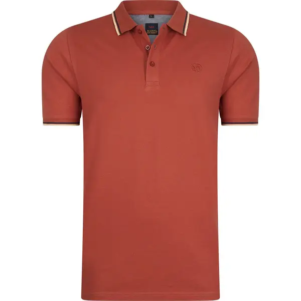 Mario Russo Polo Shirt Edward - Polo Shirt Heren - Poloshirts Heren - Katoen - Burnt Oranje thumbnail