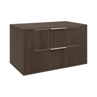 Badplaats B.V. Badplaats Waschbeckenunterschrank Rimini 80 X 46 Cm Walnuss Braun - Hängender Badezimmerschrank Mit 2 Schubladen