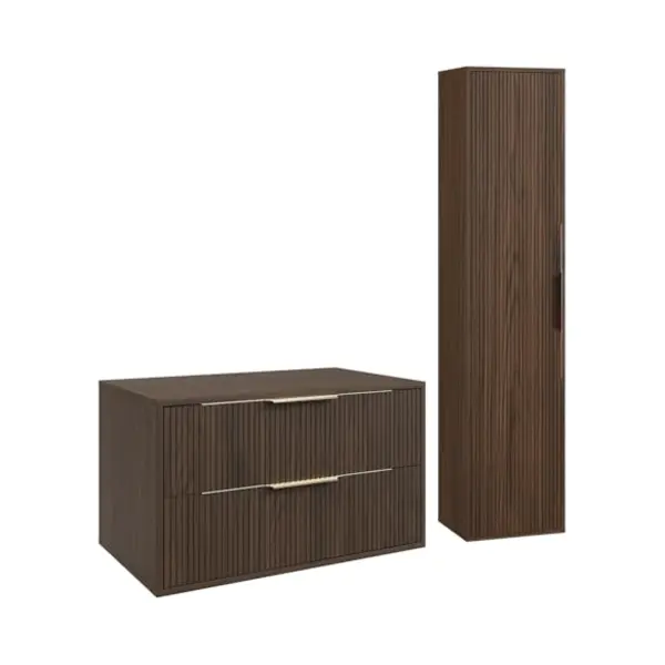 Badplaats Waschtischunterschrank Rimini 60 Cm – Walnuss Braun – Badezimme thumbnail