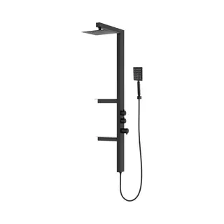 Badplaats B.V. Badplaats Duschpaneel Avalon 145 X 3 Cm – Aluminium-Duschset Mit Mischbatterie Und Duschkop