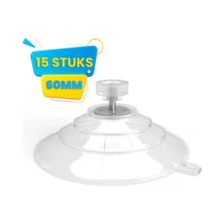 Brute Strength - 15 X Zuignap Met Schroefdraad - 60MM M4x10 - Zuignap Met Haak Alternatief Voor Raamfolie - Zuignappen Zonwering - Zuignap Haakjes -