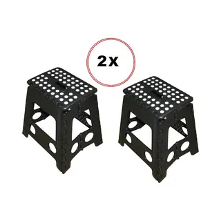 Benson Opvouwbare Kruk Zwart/Wit - 2 Stuks