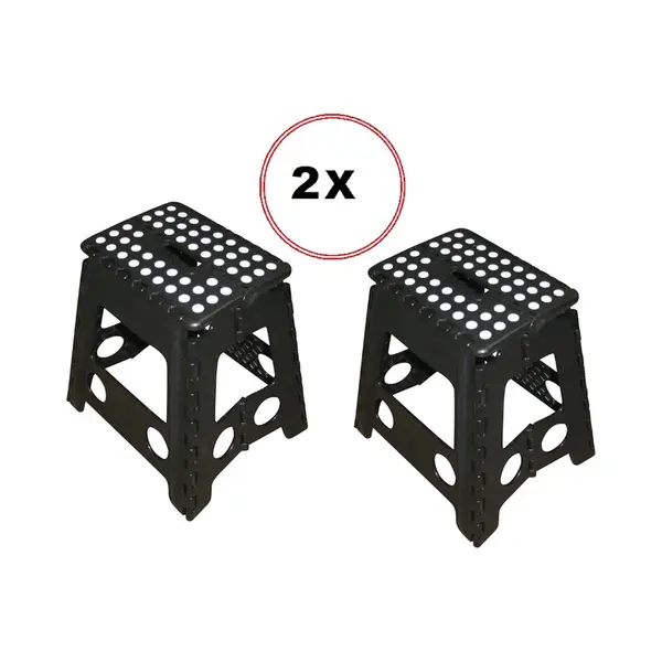 Benson Opvouwbare Kruk Zwart/Wit - 2 Stuks thumbnail