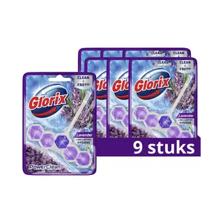 9x Glorix Toiletblok Power Clean Lavendel