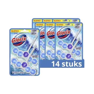 7x Glorix Toiletblok Power Clean Ocean 2 Stuks
