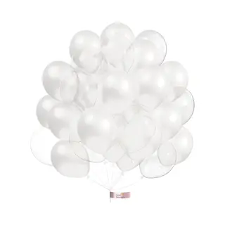 Luna Balunas Latex Ballonnen Set Wit Transparant - Verjaardag Bruiloft Feest - Eco Friendly Fsc