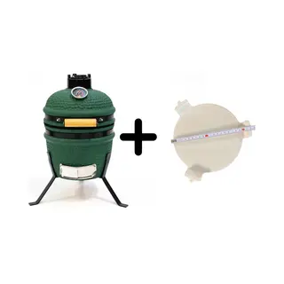 Compleet - Own Grill 13 Zoll Kamado-Grill V2 Grün Mit Hitzedeflektor
