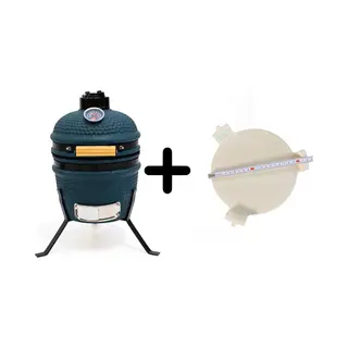 Compleet - Own Grill 13-Zoll-Kamado-Grill V2 Blau Mit Hitzedeflektor