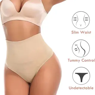 New Age Devi - High Waist Shapewear String - Beige - Maat 4446