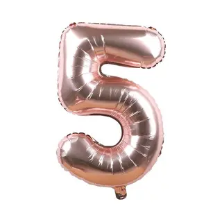 New Age Devi - Feestelijk - Cijferballon - Folieballon - 40cm - Roze - Cijfer 5 - Voor Elke Gelegenheid