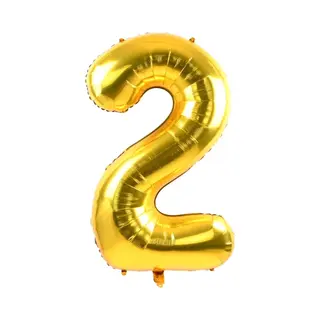 New Age Devi - Festif - Ballon Chiffre - 70cm - Or - Chiffre 2 - Pour Toutes Les Occasions