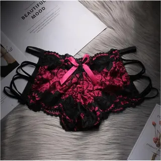 New Age Devi Sexy Stijlvolle Lingerie - Kanten Ondergoed - G-String Hoge Taille - Small - Rose Rood