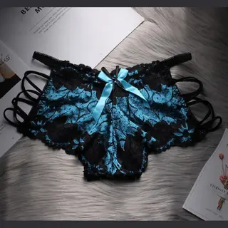 New Age Devi Sexy Stijlvolle Lingerie - Kanten Ondergoed - Small - G-String Hoge Taille - Blauw