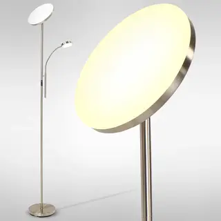 Auronic Vloerlamp - Staande Lamp Industrieel - 181cm - Led - Dimbaar En Kantelbaar - Geschikt Voor Woonkamer - Zilver
