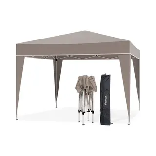 LifeGoods Partyzelt - Pavillon - EasyUp - Faltbar - Wasserdicht - Mit Tragetasche - 300 X 300 Cm - Beige
